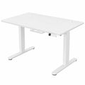 Bureau, réglable, avec prise intégrée, coloris blanc, 120 x 80 cm, pour l’espace de travail
