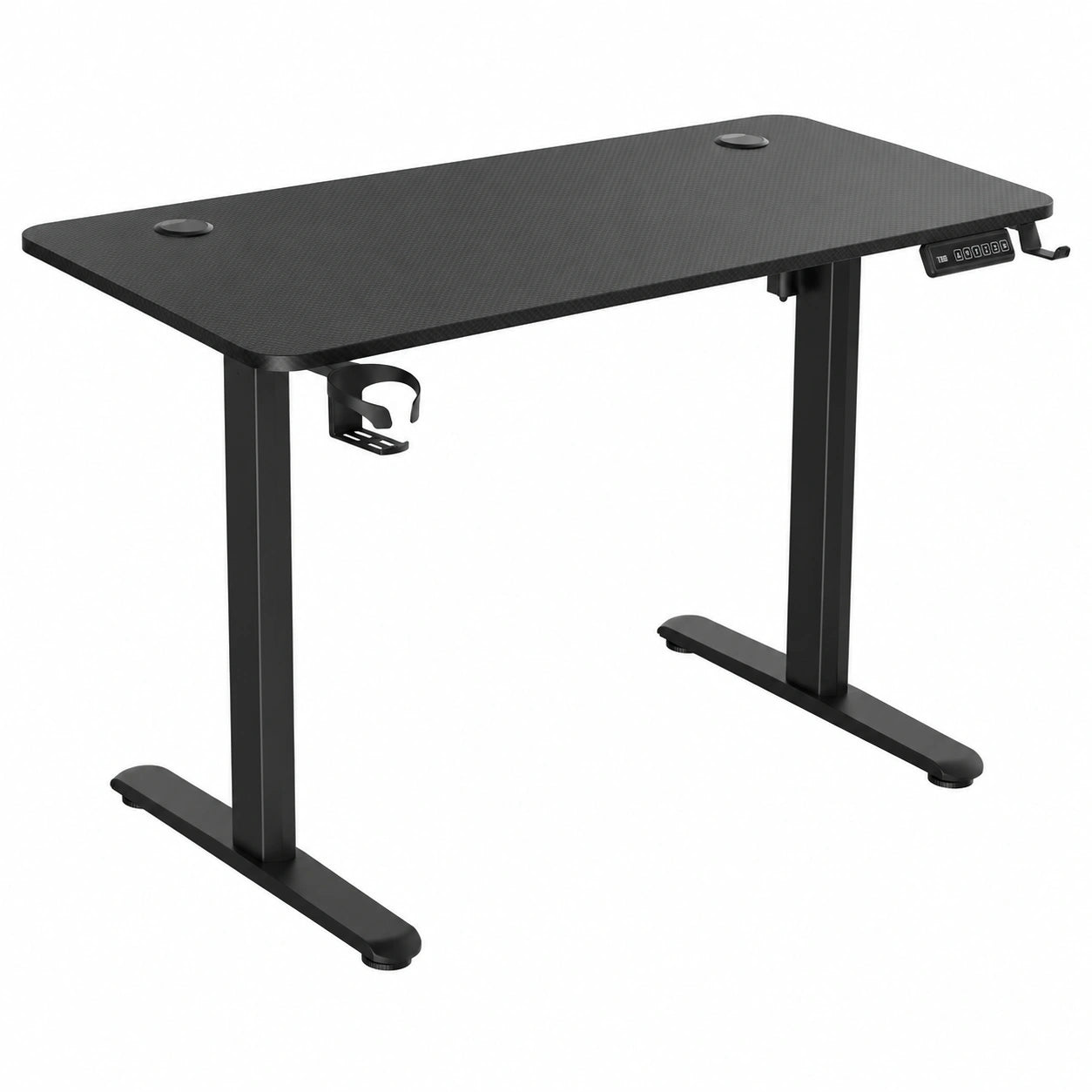 Bureau, réglable, en acier, coloris noir, 120 x 60 cm, pour l’espace de travail