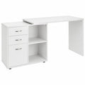 Bureau, modulable, avec tiroirs, en panneaux de bois, coloris blanc, pour l’espace de travail