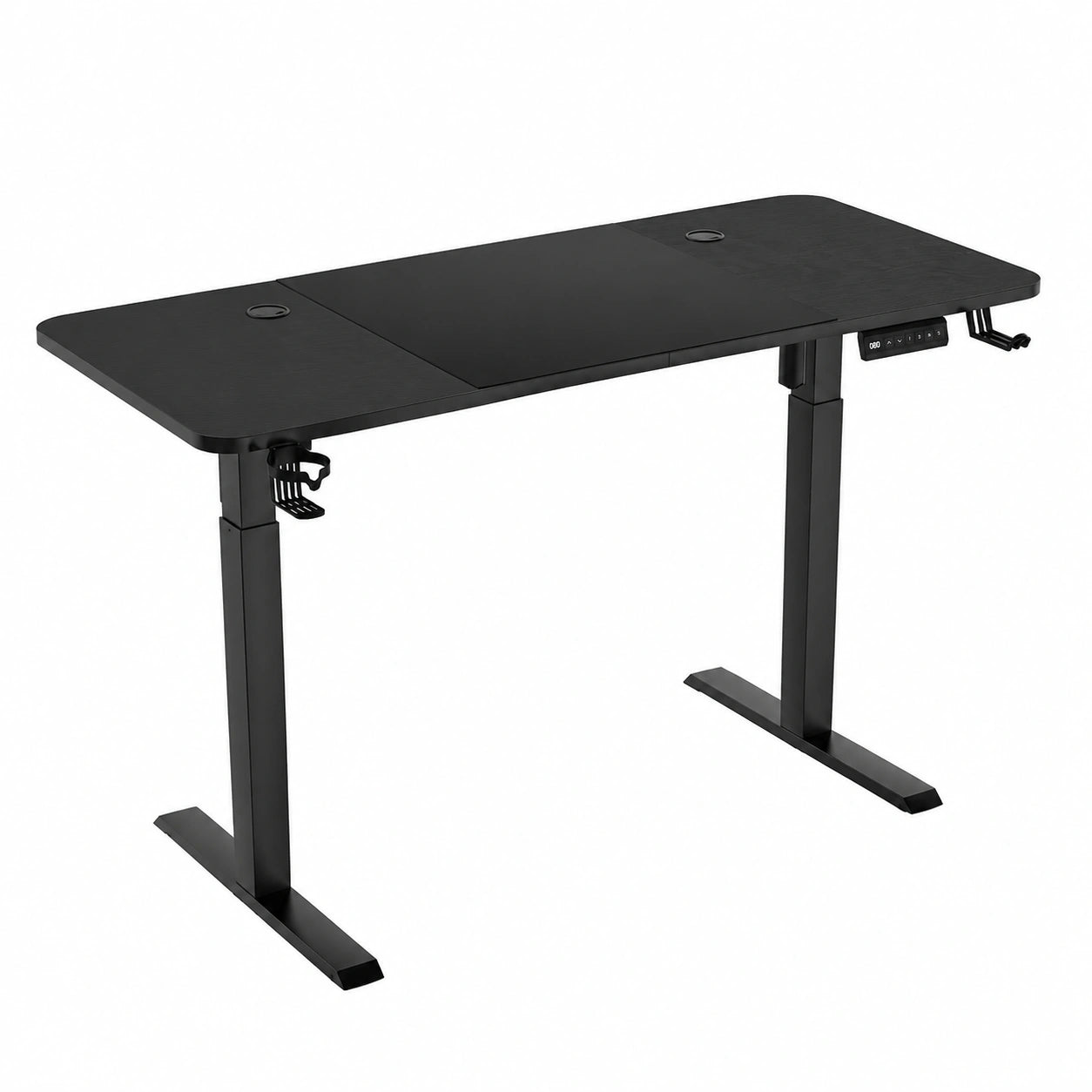 Bureau, réglable, 140 x 60 cm, coloris noir, pour l’espace de travail