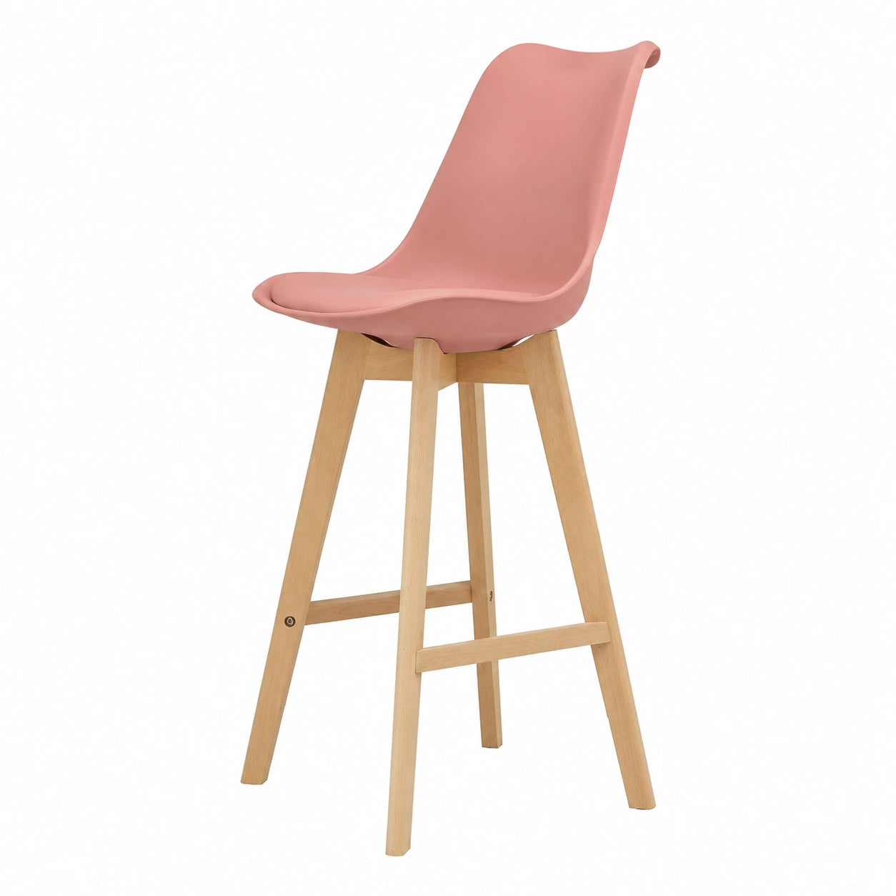 Tabouret, rembourré, en similicuir, 105 x 48 x 58 cm, coloris rose, pour la cuisine ou l’espace repas