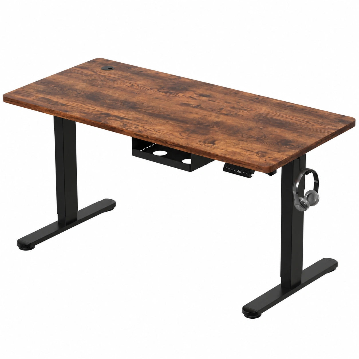 Bureau, réglable, avec prise intégrée, 160 x 80 cm, pour l’espace de travail