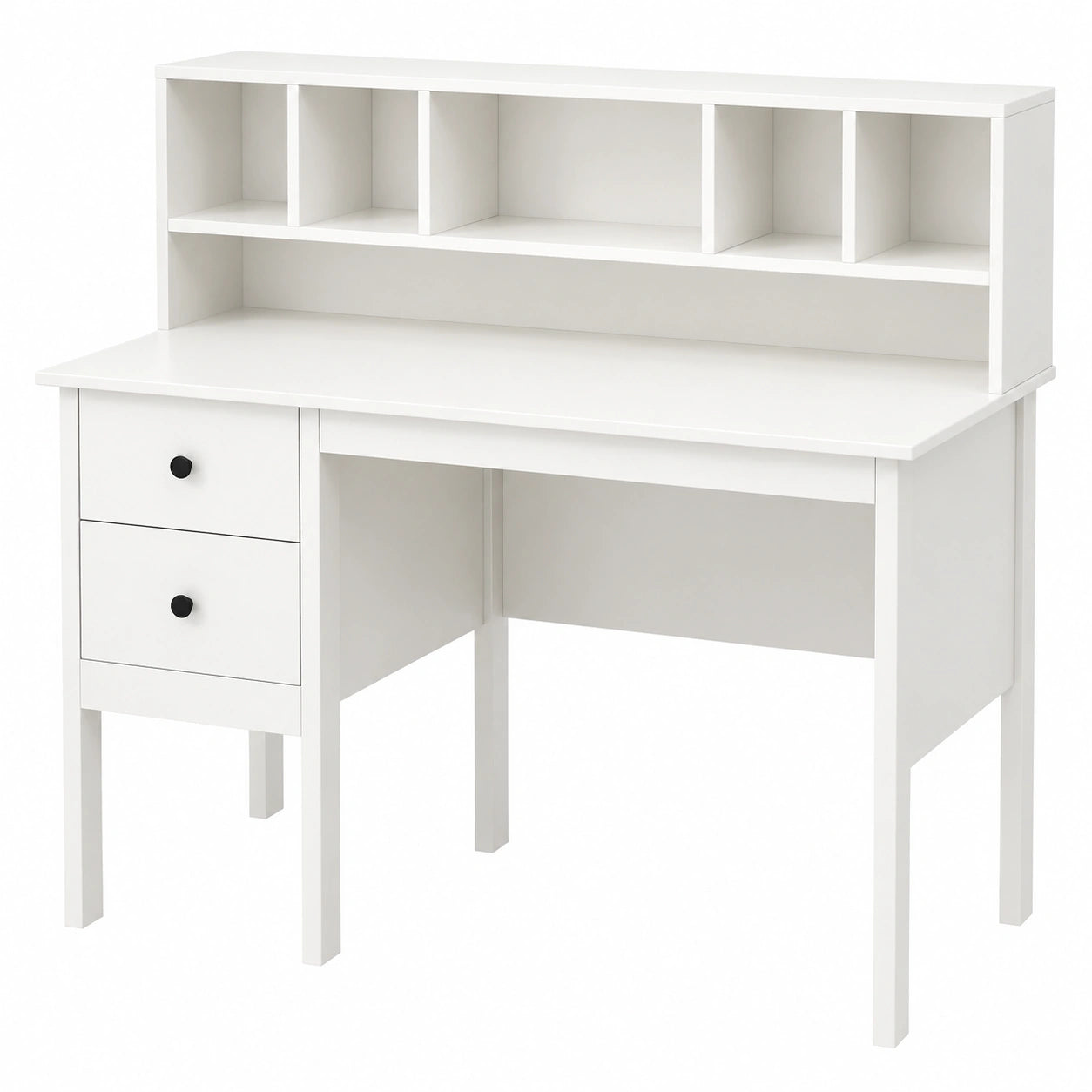 Bureau, avec rangement, avec tiroirs, avec étagères, 60 x 120 cm, coloris blanc, pour l’espace de travail