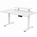 Bureau, réglable, coloris blanc, 140 x 60 cm, pour l’espace de travail