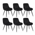Chaise, en velours, coloris noir, pour la salle à manger ou la cuisine