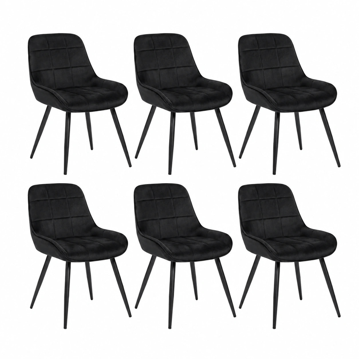 Chaise, en velours, coloris noir, pour la salle à manger ou la cuisine