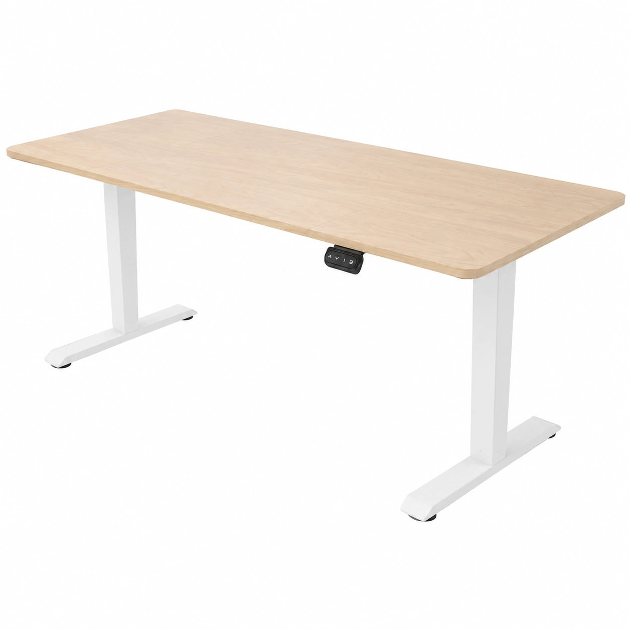 Bureau, réglable, avec crochets, 140 x 60 cm, coloris beige, pour l’espace de travail