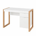 Bureau, avec rangement, avec tiroirs, 112,5 x 50 x 75 cm, coloris blanc, pour l’espace de travail