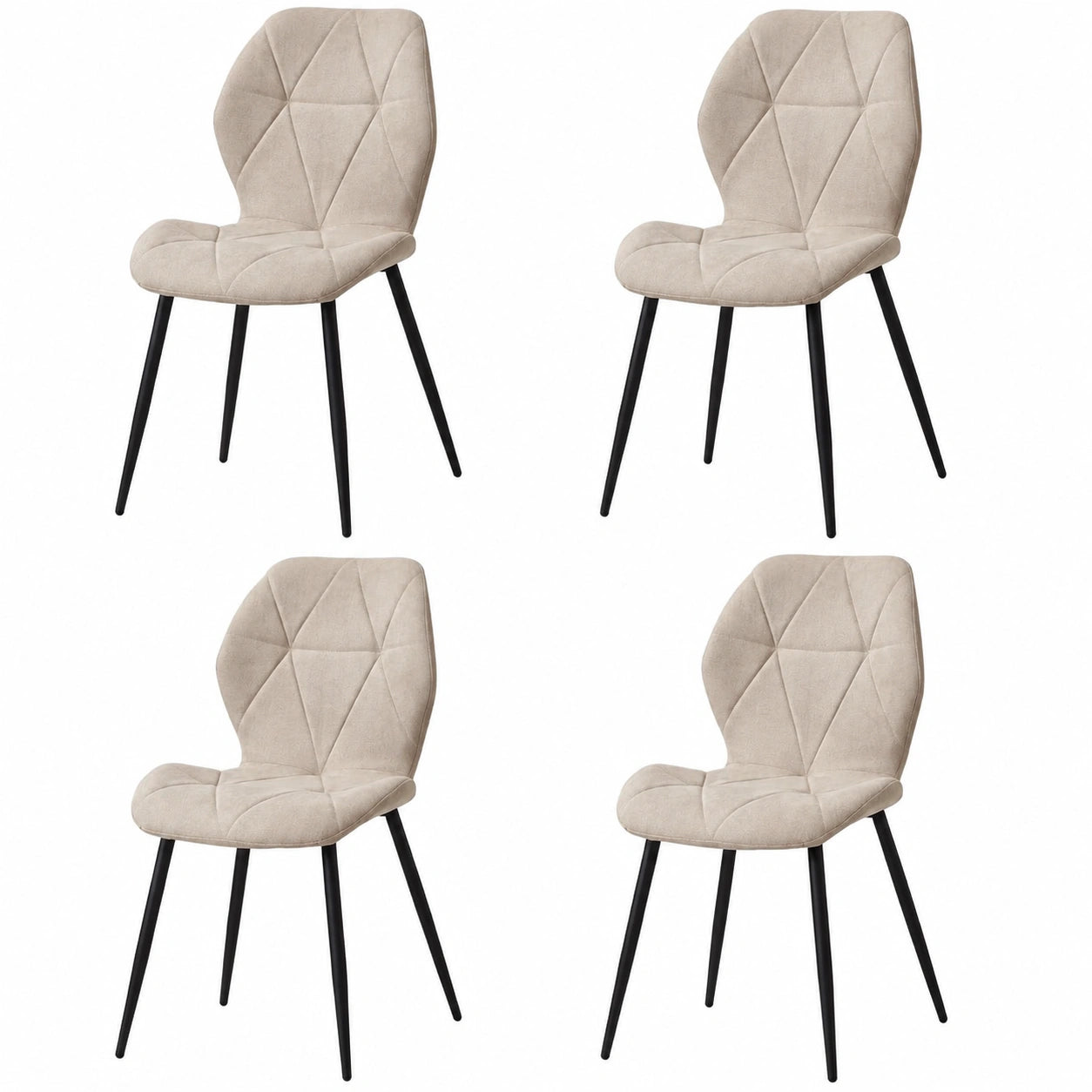 Chaise, rembourré, en métal et tissu, coloris beige, pour la salle à manger ou la cuisine