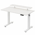 Bureau, 2 pièces, réglable, coloris blanc, 100 x 60 cm, pour l’espace de travail
