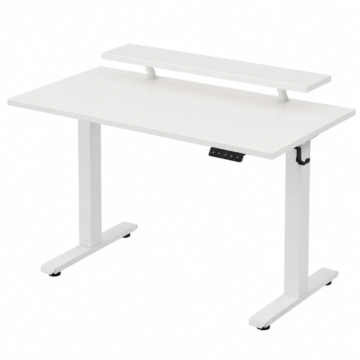 Bureau, 2 pièces, réglable, coloris blanc, 100 x 60 cm, pour l’espace de travail