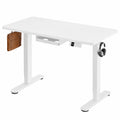 Bureau, réglable, avec prise intégrée, coloris blanc, 140 x 80 cm, pour l’espace de travail