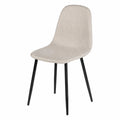 Chaise, en métal et tissu, coloris noir et beige, pour la salle à manger ou la cuisine