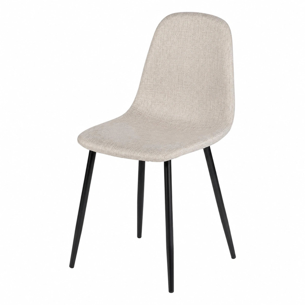 Chaise, en métal et tissu, coloris noir et beige, pour la salle à manger ou la cuisine